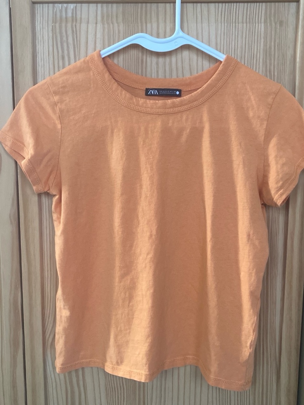 Zara Orange Short Sleeve Crewneck Tee